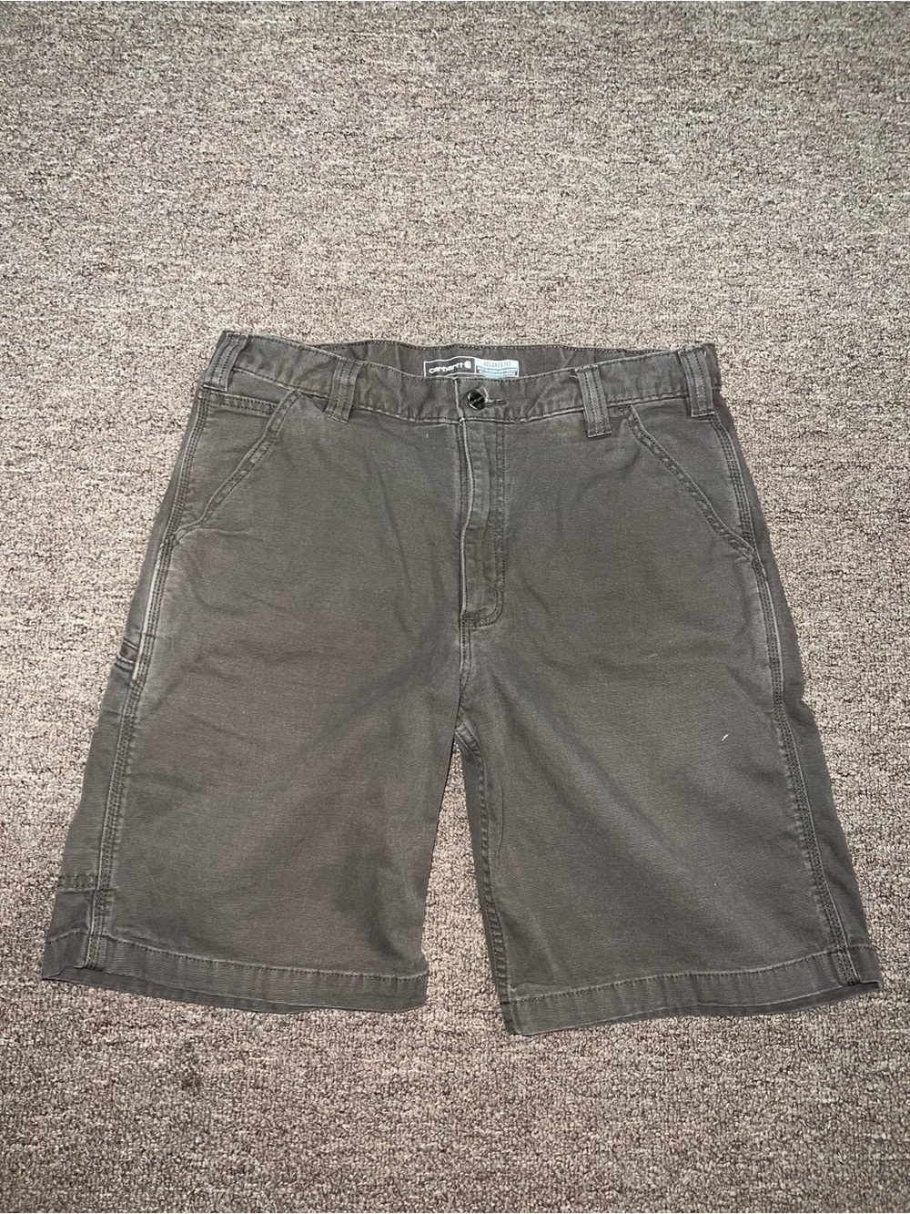 Carhartt Men's Brown Flat-Front Work Shorts